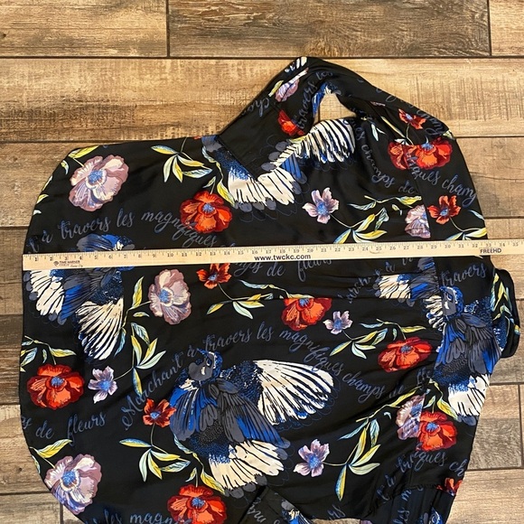 Free People Black Dress with Red and Blue Floral Design - Picture 8 of 10